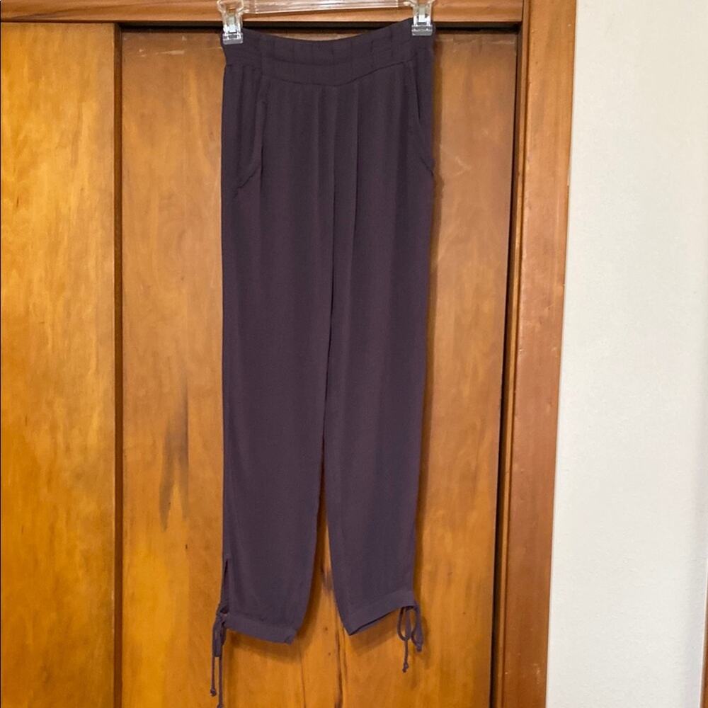 NWT Purple Rayon Joggers Elastic Waistband and Ankle Ties Gift Ready! Lounge Day